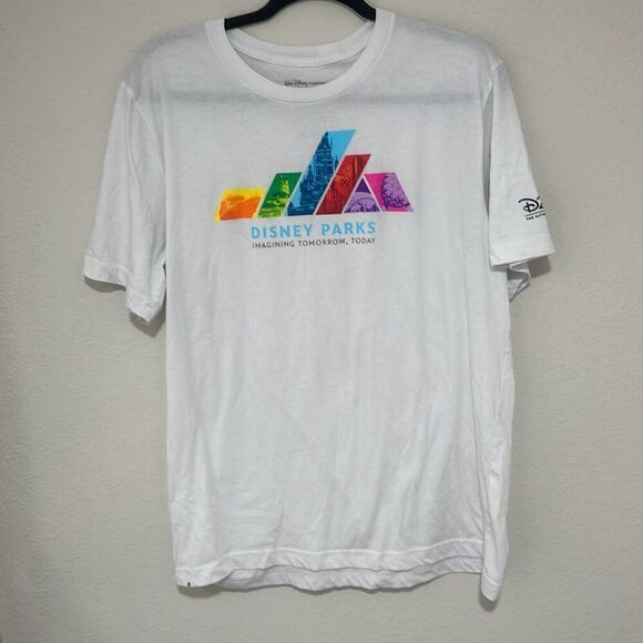 Disney Mens White D23 Expo Disney Parks Imagining Tomorrow Today T-Shirt Size XL - Picture 1 of 5